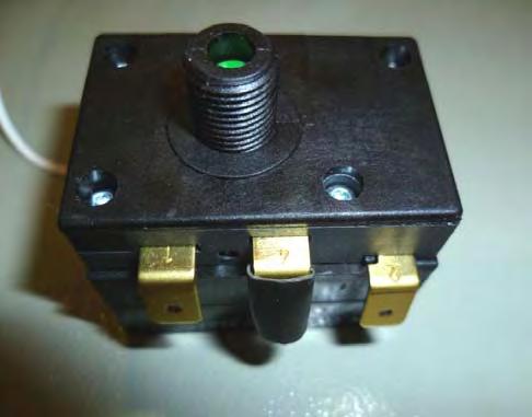 2: Fit new overheat thermostat: Position new 110 C thermostat c/w bracket