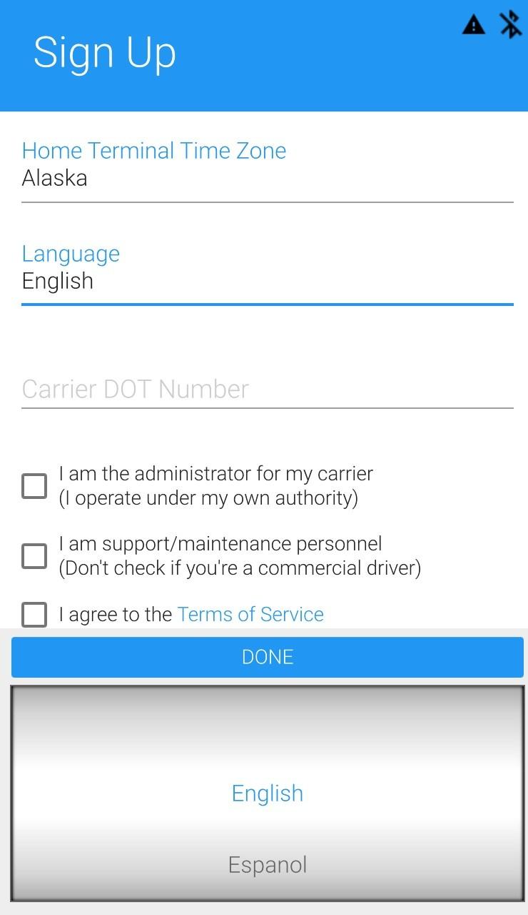 Setting Up a New Account After downloading and opening the BIT ELD app you will receive pop-up messages to set permissions for the app to use your location and to send notifications.