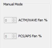Manual Control 1. To enable manual control, check the box next to Manual Control. The fan speed will now reflect the fan speed entered in the boxes below (0-100%). 2.