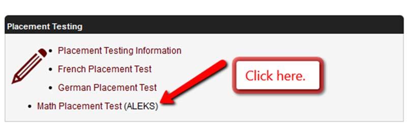 33. Scroll down until you find the Placement Testing channel and click Math Placement Test