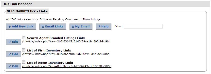 InnoVia IDX Link Manager The IDX Link Manager allows brokers and/or agents to generate their own IDX link URLs for integration into personal websites, via a tool inside InnoVia.