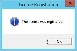 Open. 5. The message confirming registration of the license is displayed. Click OK. 6.