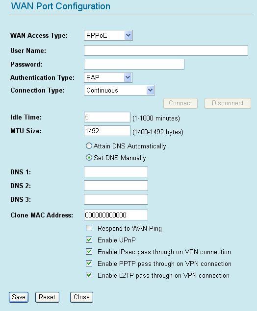 PPPoE User Name: Input the User Name that provided by your ISP (case sensitive). Password: Input the Password that provided by your ISP (case sensitive).