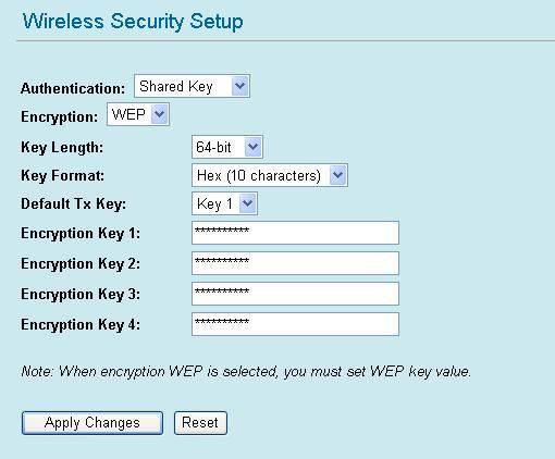 For WPA-PSK, and WPA2-PSK authentication modes, the encryption type supports TKIP_AES. Open System: When this authentication is enabled, and the encryption default setting is None.