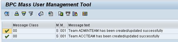 5. The new users are then created for the AppSet and a message screen is displayed.