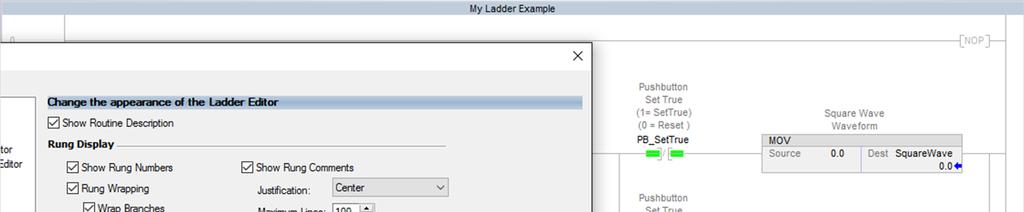 Logix Designer Ladder Editor