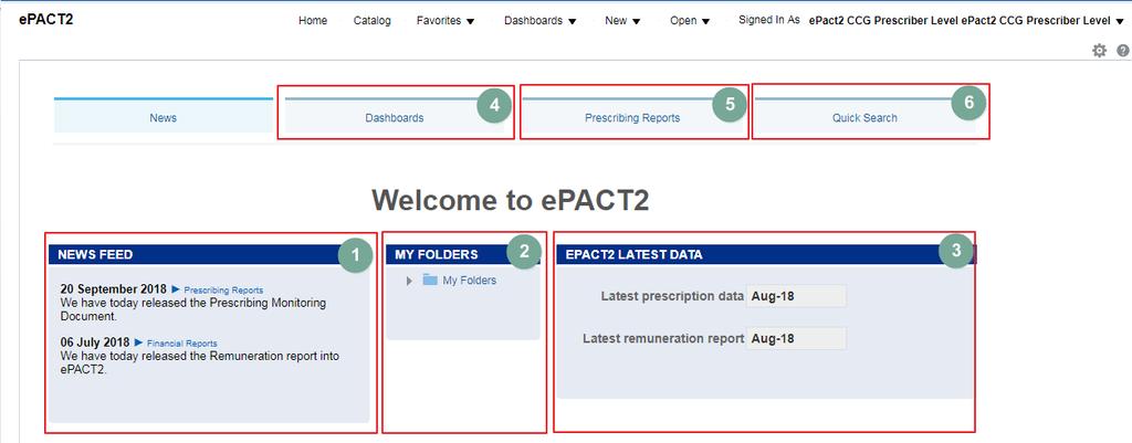 Understanding the Landing page Understanding the Landing page When you sign into epact2 you will be taken to the Landing page, the landing page enables you to quickly select the part of the system