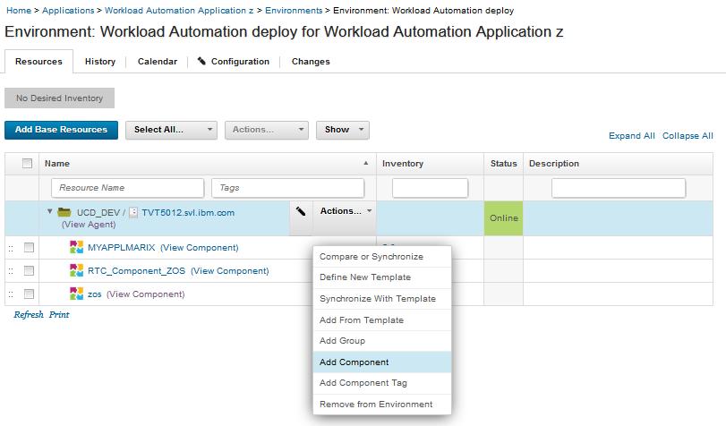 Map the Workload Automation component to this agent resource h.