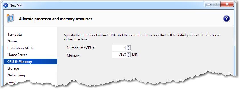 For your VX model, refer to the VX Virtual Appliance Host System Requirements document for the number of vcpus and amount of memory your