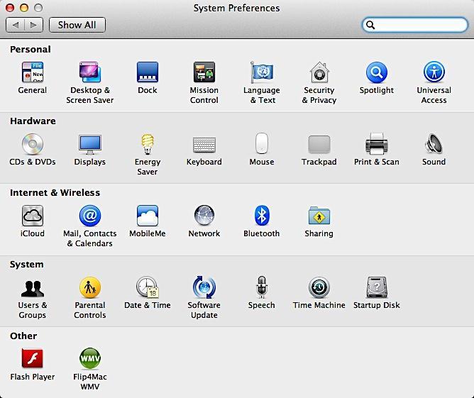 Moving to the Mac Searching in OS X You can search across everything in your Mac by using Spotlight Search. This is available from the Magnifying Glass icon in the top right of the Title Bar.