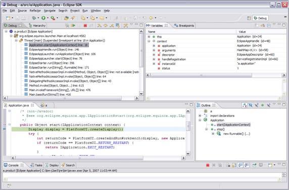 Eclipse debugger and the