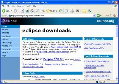 If you want to download Eclipse for a different operating system, click on the Other downloads link. Save the file to your computer.