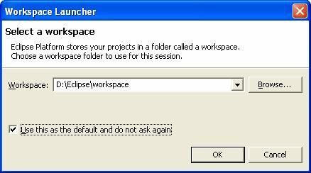 You may change the location of the workspace to any convenient location. If you are the exclusive user of a machine, you may choose to store your files in the Eclipse folder itself.