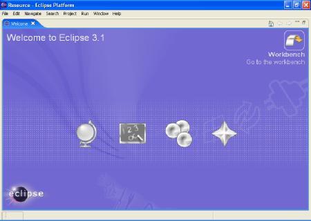Once you are ready to begin using Eclipse, click on the Workbench icon in the top right corner of the window.