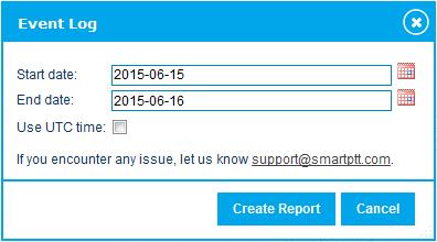 18 4.6.1 Event Log To build the Event Log report, follow these steps: Click Reports Event Log in the Main menu.