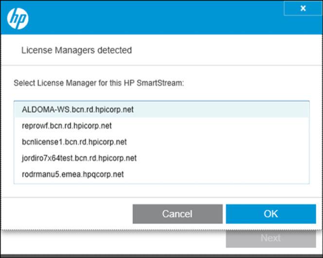 from the list of other installations that have been found, below is an example: Once you have selected the License Manager