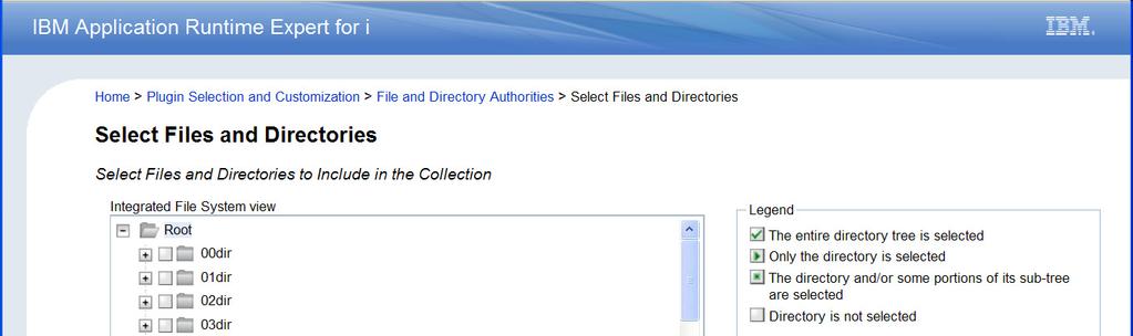 Use file browser to select files and directories