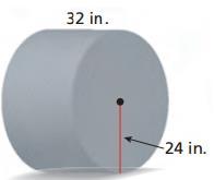 The diagram shows the dimensions of a concrete cylinder. Concrete has a density of 2.