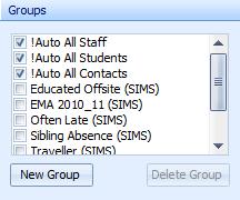 Groups [SECTION] This section shows the current list of groups in the Messenger system, this will