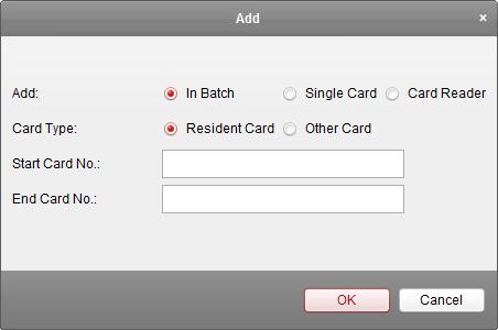 14.6.1 Adding Card 1. Select Card Management to enter the card management tab page. 2. Select Unauthorized Card and click Add Card to add unauthorized cards. 3.