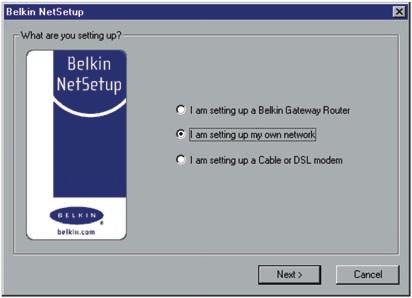 Configuring Your Computer Using Belkin NetSetup Configuring Your Computer Using Belkin NetSetup 1.