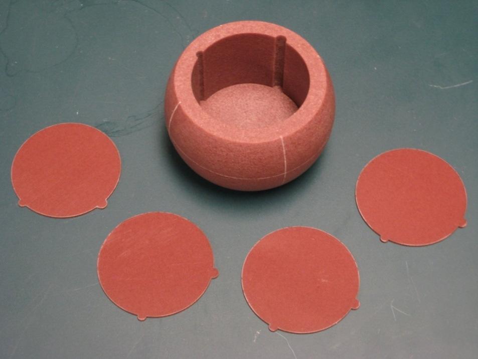Film stack dosimeter Circular films with semicircular tabs on the outer diameter Tabs fix azimuthal orientation of films Films were laser cut [1] with a tolerance of 0.