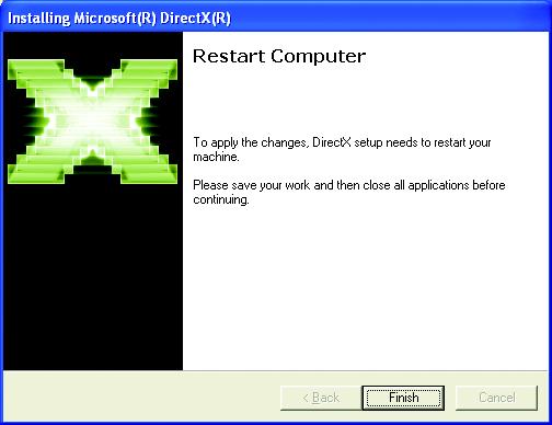 When autorun window show up, click the Install DirectX 9 item.