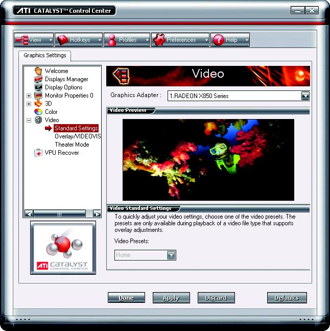 English Video : With Video setting you can set for viewing video files: Color Desktop Adjust the overall richness of color by using the Gamma control.