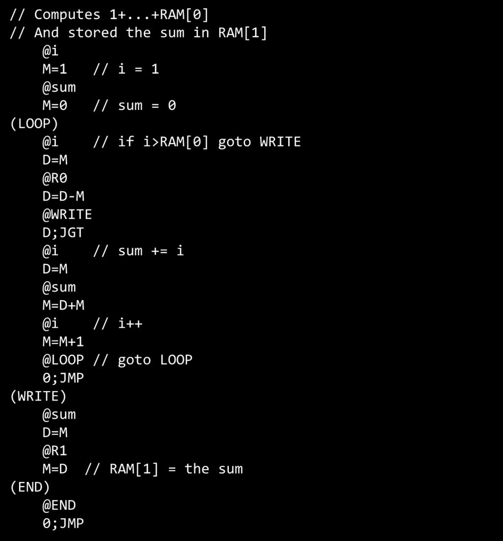 Handling symbols: Constructing the Symbol Table Source code (example) // Computes 1+.