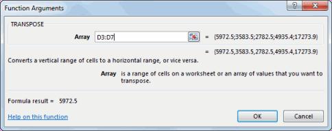 Search on "TRANSPOSE" or, in the Or select a category drop-down box, select Recommended. B.