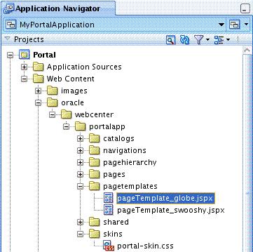 Step 2: Use Seeded Page Templates to Build Your Portal Application 2. Double-click the folder and select the pagetemplate_globe.