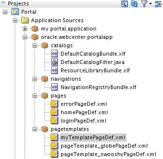 Step 2: Extract Setup Files and Replace the Existing Template 9. Verify that the mytemplatepagedef.xml file now resides in the Application Sources sub folder pagetemplates, as shown in Figure 4 5.