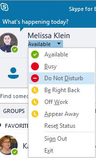 For example, with a started webinar that had been scheduled in Outlook, Skype shows a red dot on the task bar: You can also manually set your