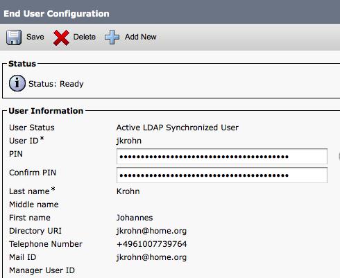 URIs and Directory Integration Up to 5 URIs can be configured per DN End user