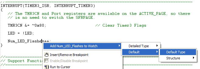 6.5. Enabling and Using Watch Windows ToolStick-F560DC The Debug Windows in the View menu are used to view and modify hardware registers.