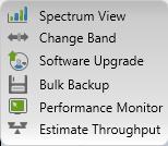 Sector (Link) Status Panel Link Main Window Menu Item Purpose Reference/Remarks Spectrum View Changing the Link Band (Installer only) Tools Software Upgrade Bulk Software Backup Performance