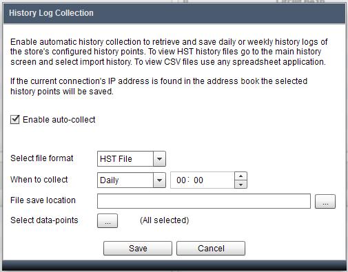 Auto History collection Version 1.7 and above of StoreView Desktop comes with a new feature that allows auto history collection and save.