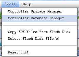 Copy EDF files from flash disk used for viewing all EDF and device files which are currently installed in the front end.
