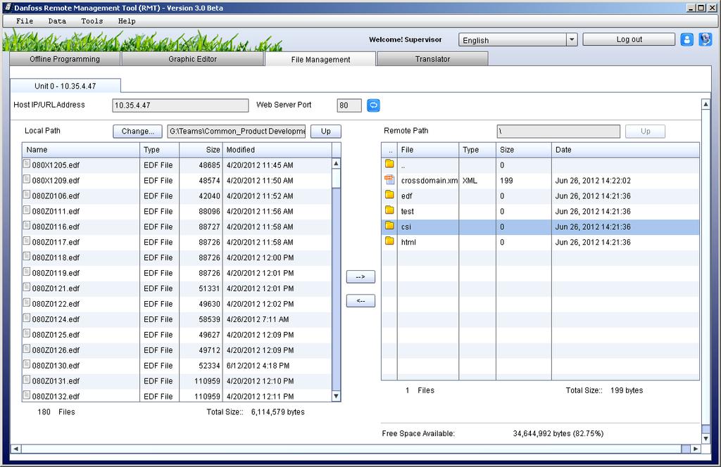 File Management Built in to the RMT tool is an FTP service, which is located under the File Management tab.