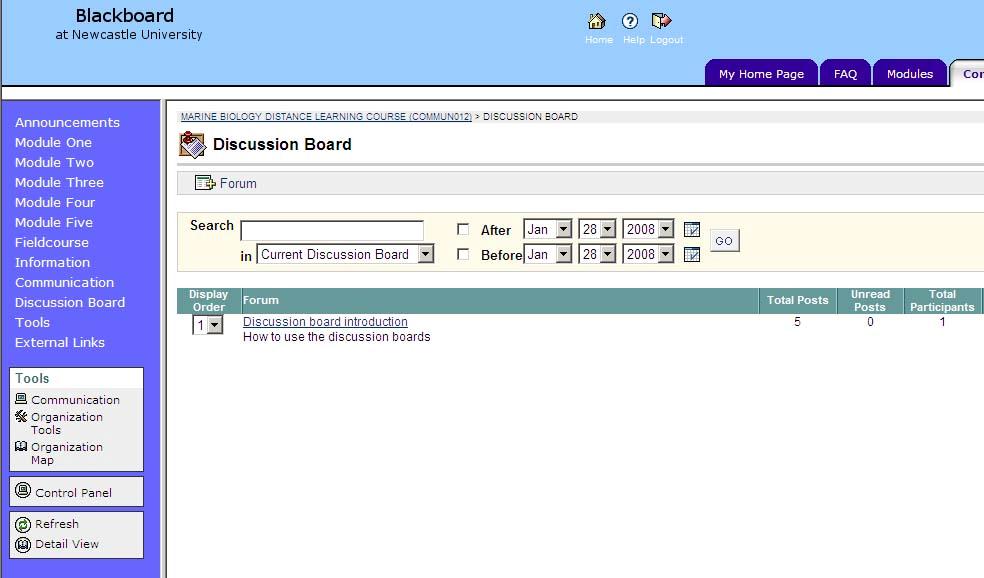 Discussion Board Discussion boards (sometimes known as discussion forums or web boards) are a useful way of keeping in touch with your fellow students.