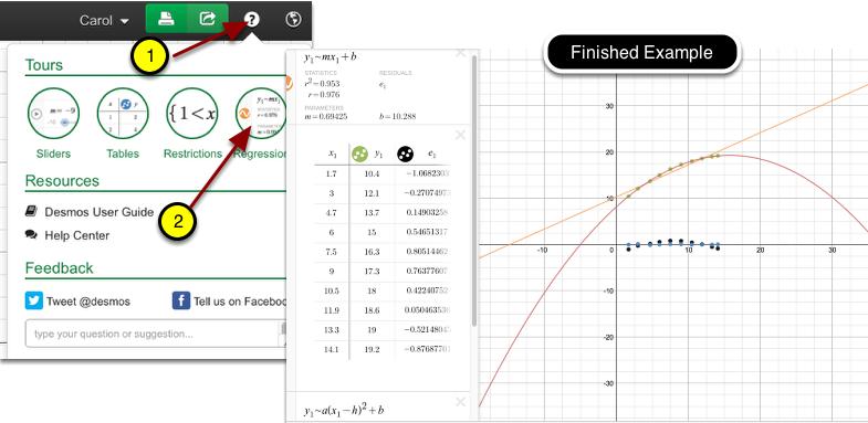 Creating a Regression Line EXPLORE: Watch the video below. Click on the "Blank Desmos Graph" to get started!