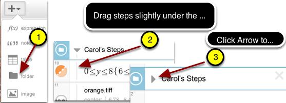 Drag your steps just under each other to add to folder.