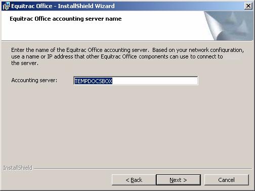 8 Enter the instance name of the Secure Access database on the current machine, and click Next.