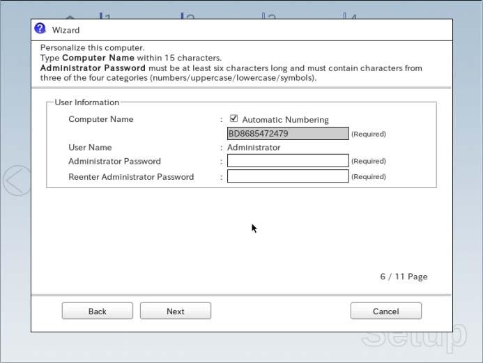 4. Setting Up Windows Server 2012 R2 15-(4) Enter the user information, and then click Next.