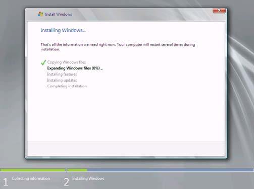 5. Setting Up Windows Server 2008 R2 The following message appears and Windows installation starts. 31.