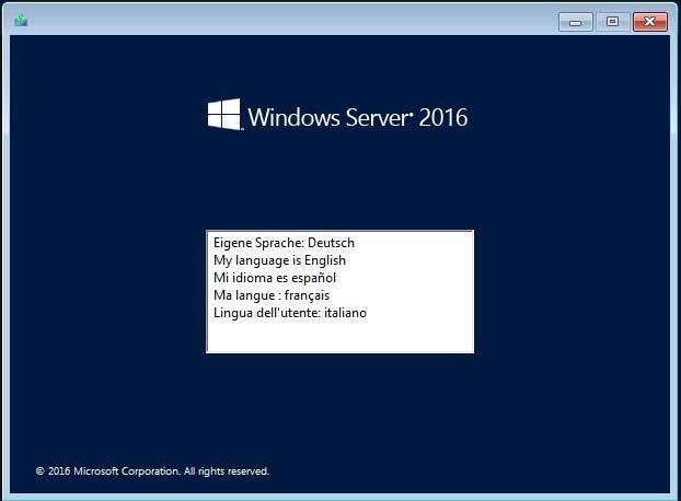 3. Setting Up Windows Server 2016 18. The system starts from the OS installation media.