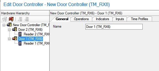 DOOR CONTROLLER SETUP > DOOR SETUP Inputs and outputs must be allocated to each door according to the plan created when the system is specified.