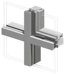 Simple application. For flat façades, this option uses a pressure plate, a horizontal and a vertical cap and can accommodate glazing from 8 mm to 44 mm. Concealed vents.