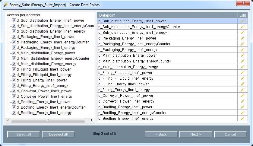 4.4 Importing SIMATIC Energy Suite data 7. Click on "Next". 8.