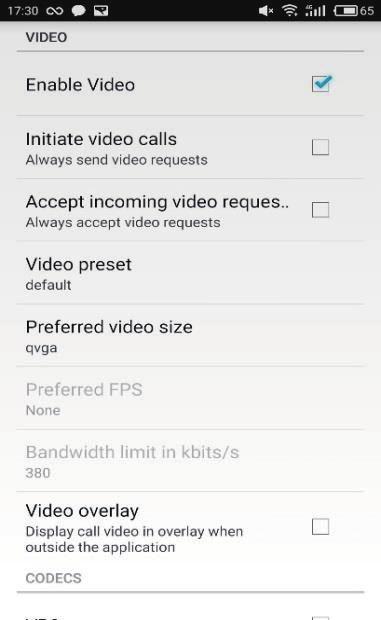 11. Keep all setting as default in VIDEO settings. 12. Untick VP8. 13.